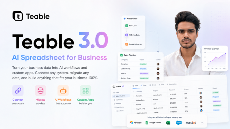 Teable 3.0: An AI Spreadsheet Built for Business Data, Workflows, and Custom Apps
